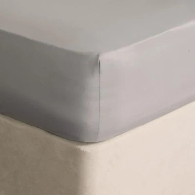 Image de Drap housse de luxe, en microfibre, Gris argenté, simple
