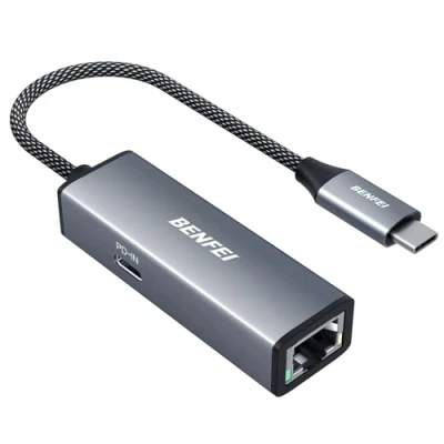 Image de BENFEI Adaptateur USB C vers Ethernet Gigabit avec Alimentation 100 W, réseau Thunderbolt 3/4 RJ45 LAN Compatible iPhone 15 Pro/Max, MacBook Pro/Air 2023, iPad Pro, iMac