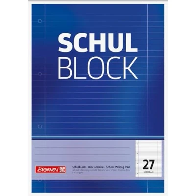 Image de Brunnen Carnet de notes bloc A4 ligné Kopfverleimt d&#039;école, 4, 70 g/m²
