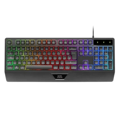 Image de Clavier Mars Gaming MK124 Ergonomique avec Repose Poignets Antighosting Avancé FRGB Rainbow