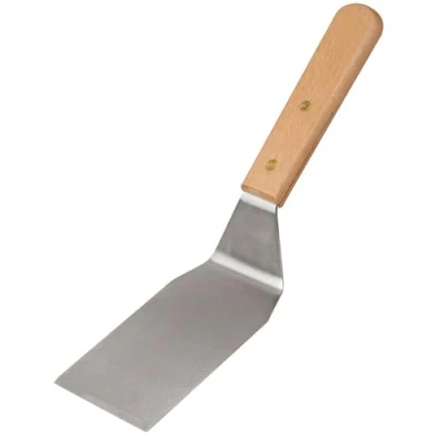 Image de Fackelmann FM Professional 21695 Spatule à plancha, Pelle gratins, Steaks pour Barbecue, Acier Inoxydable, Bois, 27,5 cm