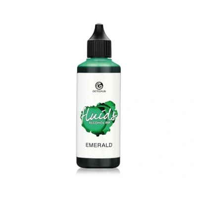 Image de Octopus 100 ml Fluids Alcohol Ink EMERALD, Encre à alcool pour Fluid Art et Resin Art, vert