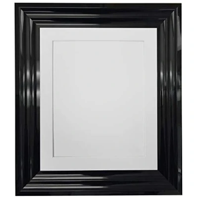 Image de FRAMES BY POST Firenza Cadre photo en plastique noir brillant avec contour blanc 20,3 x cm Taille de l&#039;image 12,7