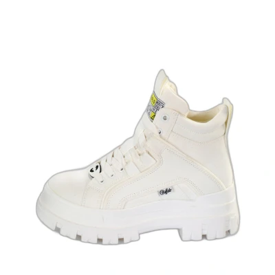 Image de Buffalo Aspha NC MID Bottines à lacets, Femme, Taille: 40, White Textile