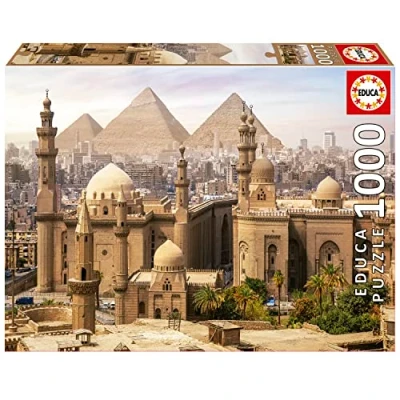 Image de Educa Le Caire, Égypte Puzzle de 1000 pièces. Mesure : 68 x 48 cm. Comprend Fix Tail pour l&#039;accrocher Une Fois l&#039;assemblage terminé. À partir 14 Ans (19611)