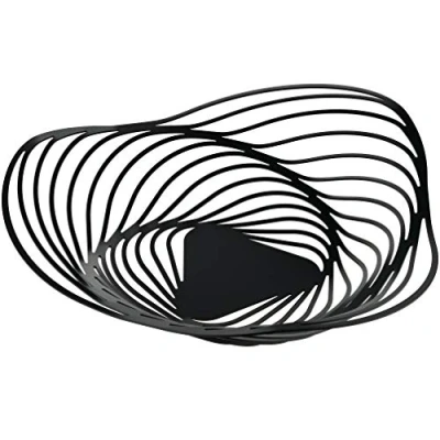 Image de Alessi Trinity ACO01 B Bol à Fruits Design, en Acier Coloré avec Résine Époxy, Petit, Noir
