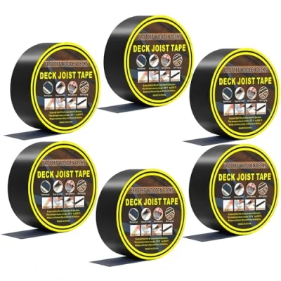 Image de Kingsea 6Pack 2&quot; x 50&#039;Deck Joist Butyl Tape, Tape for Decking, Waterproof Deck Seal Antiseptic Self Adhesive Flashing Joists Beams Wood