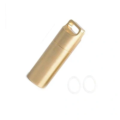 Image de Vogueing Tool Pilulier personnel, petit doré (S), laiton, étanche, portable, 1 pièce
