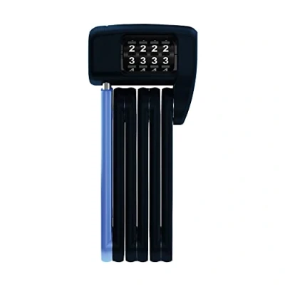 Image de ABUS Antivol pliable Bordo Lite 6055C avec code serrure à combinaison extra légère en acier spécial niveau de sécurité 7 60 cm noir/bleu