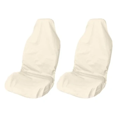 Image de LIONSTRONG® Housses de siège Voiture pour Avant Universelle [Imperméable] Protection Auto d&#039;atelier Polyester Beige 2 pièces