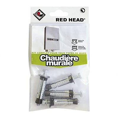 Image de Kit de chevilles à expansion RED HEAD 12x50 mm Acier inox Lot 4 Fixation chaudière murale