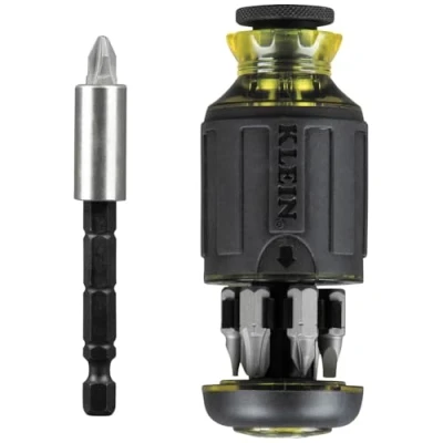 Image de Klein Tools tournevis multi embouts 32308, outil magnétique 8 en 1 réglable avec cruciforme, fendu, carré et écrou