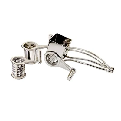 Image de LA BONNE GRAINE Moulin à Râpe Fromage et Crudités 3 Tambours Inox Fonctions Simple, Résistant Efficace Marque Française, Gris