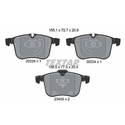 Image de TEXTAR 2022401 Jeu de plaquettes frein préparé pour indicateur d&#039;usure SAAB: 9 3 Berline, Break, Cabriolet, OPEL: Vectra C CC, Signum CC