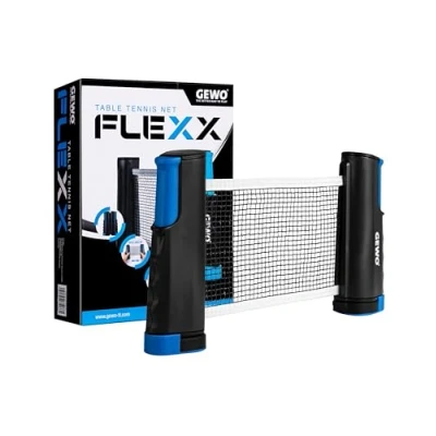 Image de GEWO Filet de Tennis Table FleXX pour Toutes Les Tables Pinces antidérapantes réglables Le à emporter Extensible jusqu&#039;à 2 m des épaisseurs Plateau