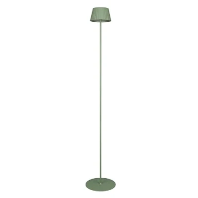 Image de Reality Leuchten Suarez R57706149 Lampe de table LED d&#039;extérieur à batterie en métal vert pistache avec 1,5 W 4 touches tactiles et station charge