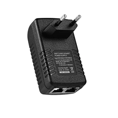 Image de REVODATA Adaptateur d&#039;injecteur Gigabit PoE, 48V/0.5A IEEE 802.3af/at Passive PoE+ Standard 10/100/1000Mbps/1G/2G, Distances jusqu&#039;à 100M, Plug and Play pour caméra IP/AP sans Fil/Vidéophone (NEU G)