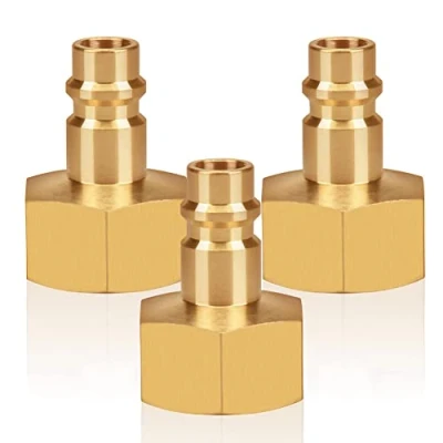 Image de Accouplement à air comprimé 3pc avec filetage intérieur 1/2 &quot;laiton mâle pouce bouchon d&#039;accouplement prise de tuyau soupape filetée
