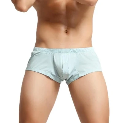 Image de SARGE 2022 Hommes sous vêtements Bouton Poche Nouveau Confortable Doux Solide Sexy Taille Basse Boxer Slips U Convexe Lingerie caleçon