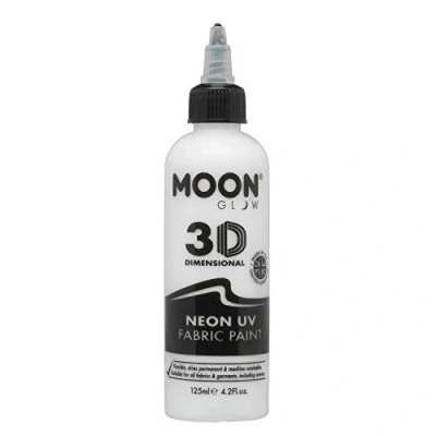 Image de Moon Glow Peinture Tissu néon UV 3D pour vêtements, t Shirts, Sacs, Chaussures et Toile, Blanc, 125 ML (Lot de 1)