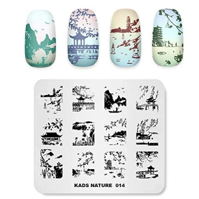 Image de KADS Nail Stamping Plate Modèle de style chinois Image Plaques conception pour la décoration Art et DIY (NA014)