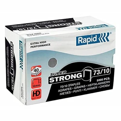 Image de Rapid Agrafes SuperStrong 73/10, Longueur 10 mm, 5000 Agrafes, Agrafe jusqu’à 40 feuilles, Fil dur galvanisé, 24890400