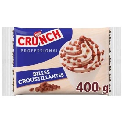 Image de NESTLÉ PROFESSIONAL CRUNCH Topping Billes Chocolat Croustillantes Cacao Certifié Rainforest Alliance Pour agrémenter tous vos desserts Sachet de 400 g