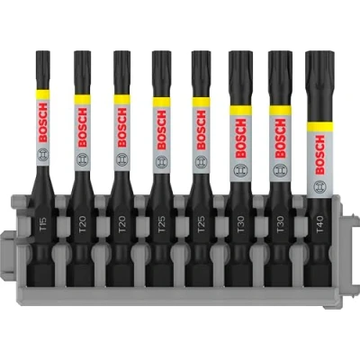 Image de Bosch Professional 8 pièces Pack d&#039;Embouts de Vissage Torx (Impact Control, T Bits, Longueur 50mm, Pick and Click, Accessoires visseuse à percussion)