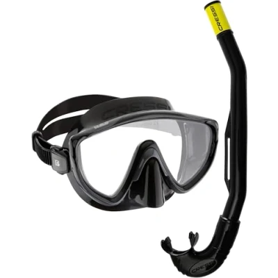 Image de Cressi Tino &amp; Island 2.0 Mask Snorkel Kits, Noir/Noir