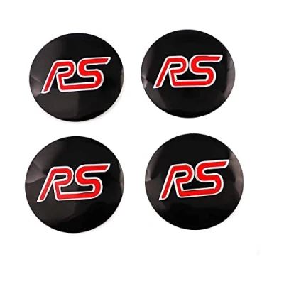 Image de Lot de 4 cache moyeux autocollants pour emblème RS 60 mm