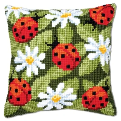 Image de Vervaco Kit coussin au point de croix Coccinelles
