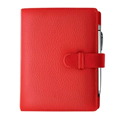 Image de Exacompta 72375E Organiseur Exatime 17 Vachette Cali Cuir pleine fleur 15 x 19 cm Semainier Septembre 2024 à décembre 2025 16 mois Coloris rouge