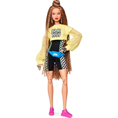 Image de Barbie Signature Poupée de Collection BMR1959 Articulée avec Cheveux Tressés, Portant Un Combishort et Sweat Court, Jouet Collector, GHT91