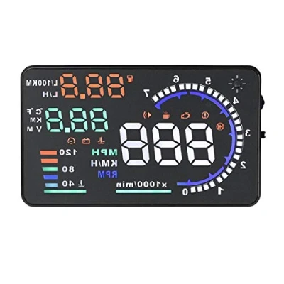 Image de 5.5 &quot;Affichage Tête Haute de Voiture HUD OBD II, Affichage Automatique la Vitesse D&#039;écran Réfléchissant Multicolore