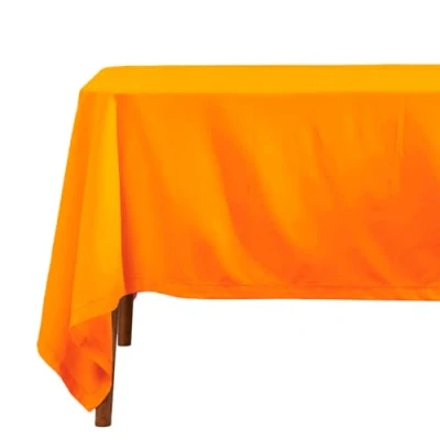Image de HOMESCAPES Nappe de Table rectangulaire, Linge en Coton uni Orange 137 x 178 cm
