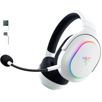 Image de Razer Barracuda X Chroma Casque de Jeu multiplateforme sans Fil avec 6 Zones RGB (SmartSwitch Hyperspeed &amp; Bluetooth, 40mm Drivers, Micro cardioïde HyperClear détachable) Blanc