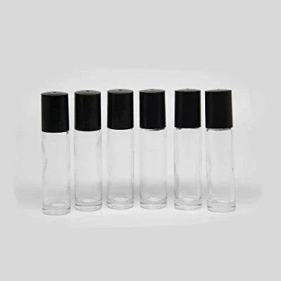Image de Yizhao Transparent Flacon Roll On Vide 10ml, en Verre, pour Huile Essentielle, Rechargeable, Aromathérapie, Parfum, Massage,avec [Bille Acier Inoxydable] 12Pcs