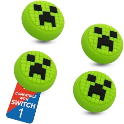 Image de MatoSan® Lot de 4 capuchons joystick compatibles avec Nintendo Switch Grip Joy Con Thumbstick Lite OLED Accessoires Thumb Grips Steam Deck (vert)
