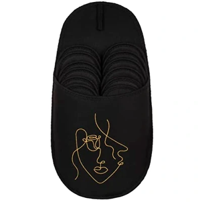 Image de ONVAYA® Pantoufles en ABS Visage abstrait Lot de 6 Semelle antidérapante feutre Taille 36 45 Chaussons d&#039;invité, abstrait, 36/45 EU