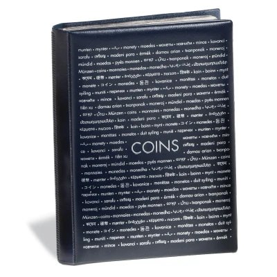 Image de Leuchtturm, Format de poche, Album (relié) pour Monnaies 2 Euro (96 pcs.) 8 feuilles Bleu/argent dim: 155x205x30 mm. par pc.