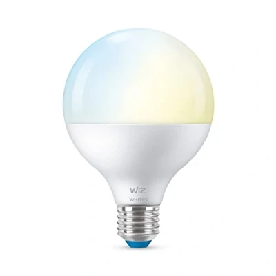 Image de WiZ ampoule LED Connectée Wi Fi Globe E27, Nuances de Blanc, équivalent 75W, 1055 lumen, fonctionne avec Alexa, Google Assistant et Apple HomeKit
