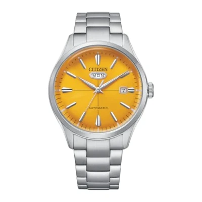 Image de Montre automatique pour homme Citizen C7 en acier inoxydable avec cadran jaune NH8391 51Z
