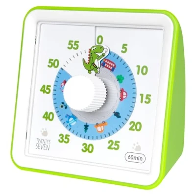 Image de Minuteur visuel avec étui de protection, compte à rebours 60 minutes pour enfants, autisme, TDAH, salle classe, bureau domicile, la gestion du temps réunion, motif
