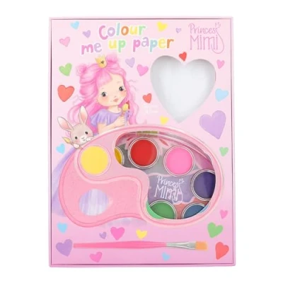 Image de Depesche 12126 Princess Mimi Colour me up Paper, Papier 10 Motifs à colorier, Pinceau et Aquarelle Inclus