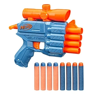 Image de Nerf Elite 2.0, blaster Prospect QS 4, 8 fléchettes officielles, tire 4 fléchettes, viseur de précision fixe