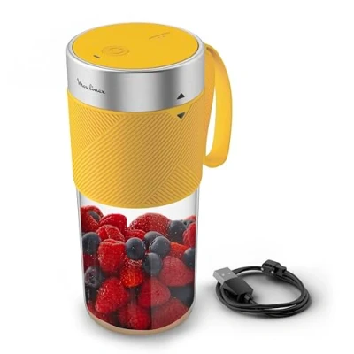 Image de Moulinex Lightmix Blender portable, 300ml, Puissant, Rechargeable, Jaune Nest LM1C0210