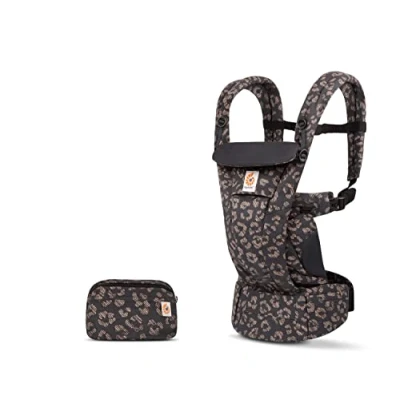 Image de Ergobaby porte bébé Omni Dream pour nouveau nés, de la naissance à 20,4 kg, ergonomique 4 positions en Coton SoftTouch portage ventral, sur le côté et dans dos, Black Leopard