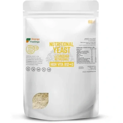 Image de Energy Feelings Flocons de Levure Nutritionnelle 1 kg, Inactive Riche en Vitamines B12+D et Protéines à 47%, Vegan, Sans Gluten, Parfait pour les Plats Végétariens, Sucres Ajoutés