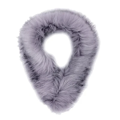 Image de CHIC Nouveau Femmes Hiver Echarpe Fausse Fourrure De Renard Col Manteau Dames Etoles Châle (Gris)