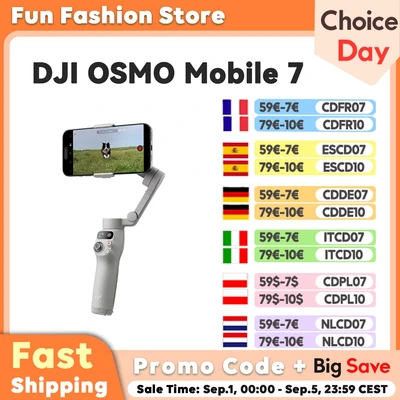 Image de Stabilisateur Nacelle DJI Osmo Mobile 7 pour iPhone, Android, Trépied intégré, Ultra léger, téléphone à 3 Axes, ActiveTrack 7.0, ShotGuides, Édition en Un Seul clic